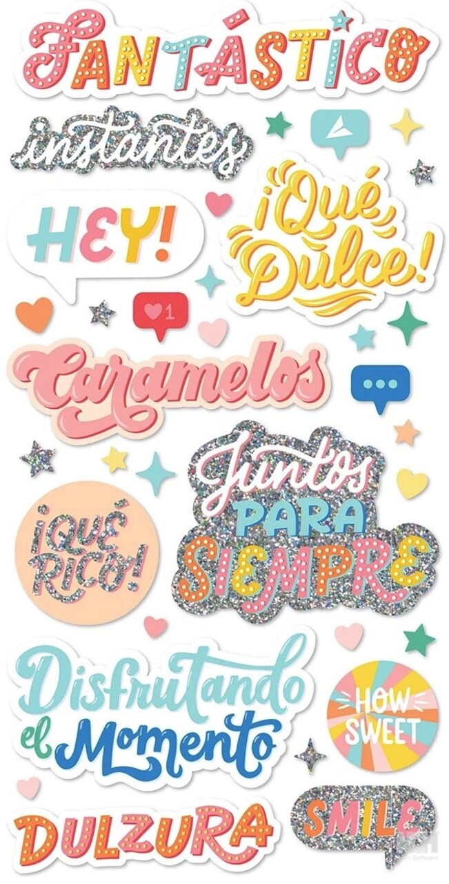 American Crafts Obed Marshall - Fantastico Collection - Thickers - Phrases - Smile